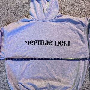 Yeezy Gray Hoodie with Black Print